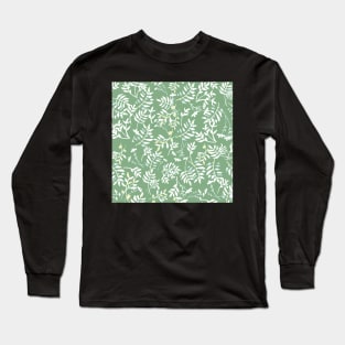 Willow green spring watercolor leaves and branches Long Sleeve T-Shirt